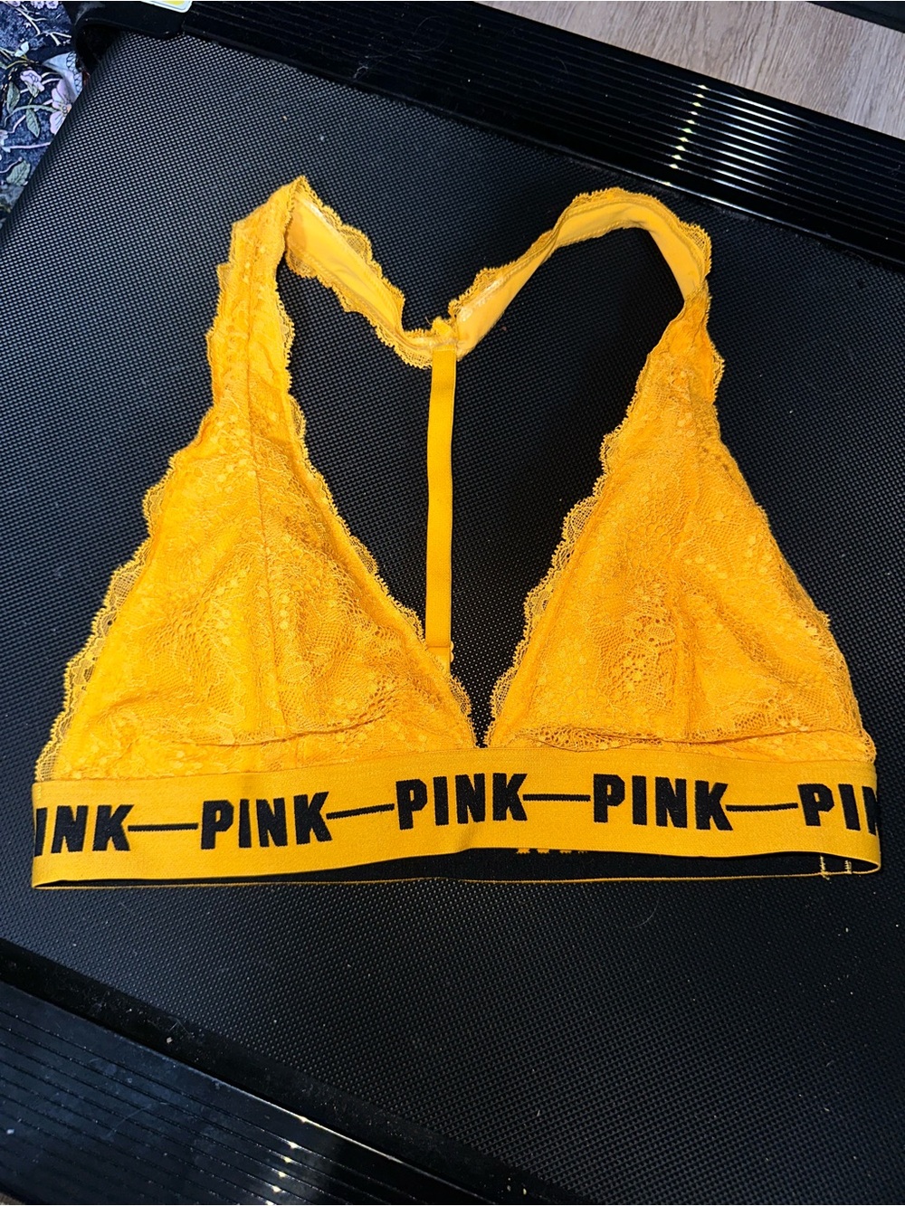 PINK Victoria's Secret Lace Bralette in Mustard Yellow